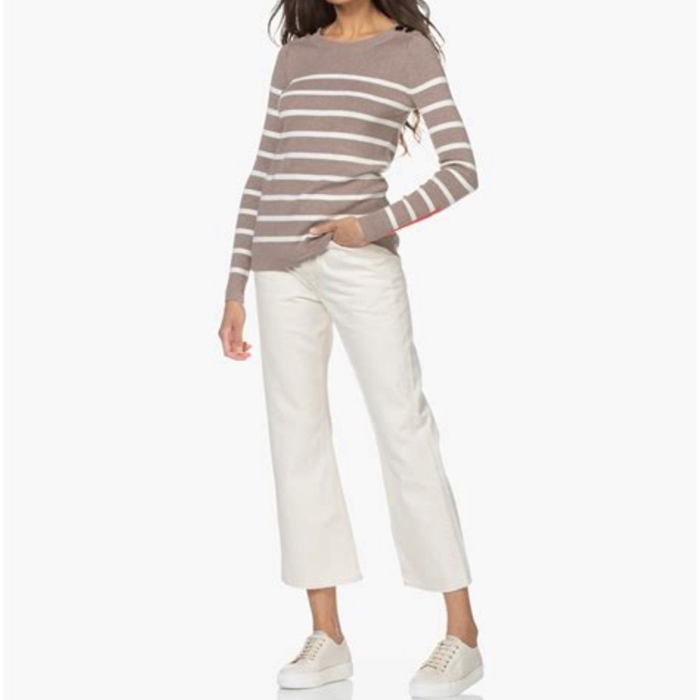 Rag & Bone Maya Crop Flare Jeans Ecru size 24